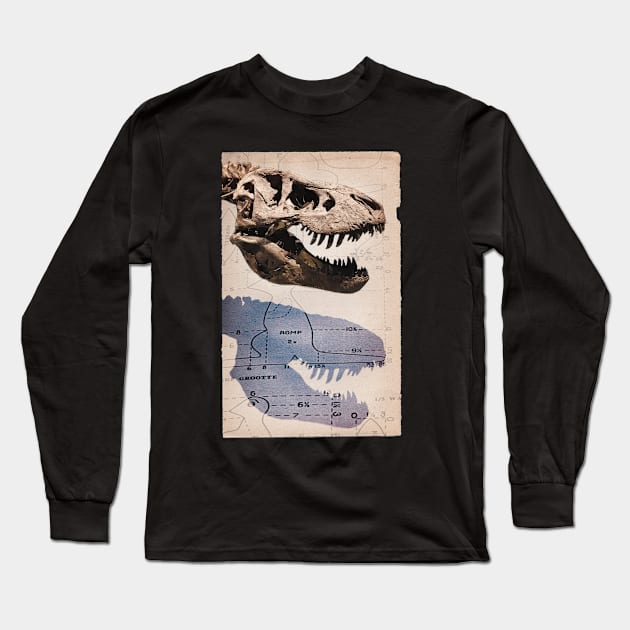 T-Rex Skeleton Fossil Long Sleeve T-Shirt by CocoFlower